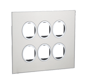 Legrand Arteor 2 x6M Stainless Steel Cover Plate With Frame, 5759 56